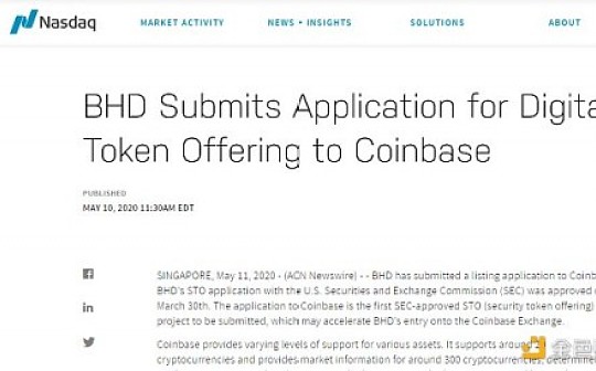?BitcoinHD已向Coinbase提交上币申请