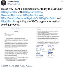 美国国会议员暗示SEC滥用职权调查加密公司_加密货币:Ascension Protocol