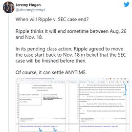律师Jeremy Hogan：Ripple预计将在今年11月18日之前结束SEC诉讼案_ETF:比特币红包