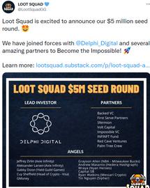 P2E游戏社区Loot Squad完成500万美元种子轮融资，Delphi Digital领投_P2E:COIN