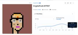 价值85万美元的CryptoPunk 7557仅以1.94万美元售出，或因报价失误_BTG:TOP