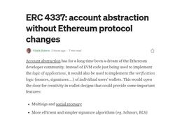 V 神公布 ERC-4337 更新提案，将允许内置多签名钱包，简化更新过程等_CRV:CVXCRV币