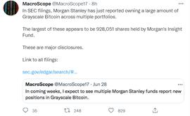 美国SEC文件显示摩根士丹利持有约100万份灰度比特币信托_比特币:PulseCrypt