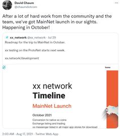 David Chaum：xx network主网将于10月上线_DAV:PANDAVS价格