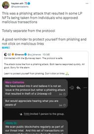 又一起网络钓鱼攻击事件：Uniswap被盗810万美元-ODAILY_UNI:Uniswap