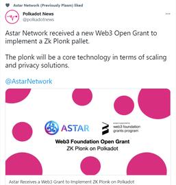 波卡生态项目Astar Network（原Plasm）宣布获得Web3开放资助_DOT:CRU