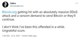 Bitcoin.org遭到大规模DDoS攻击，攻击者索要比特币赎金_BIT:Etherum代币浏览器