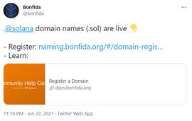 Bonfida正式上线Solana域名服务_BON:BONK