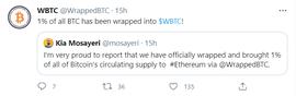 数据：比特币流通供应量的1%已被代币化为WBTC_BTC:代币化绿色债券