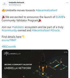 Umbrella Network推出UMB社区验证者计划_UMB:bitpie中文版钱包