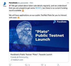 波卡生态项目ParaState：公共测试网Plato上即将推出应用程序以供交互_PIT:apix币最新消息