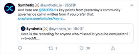 Synthetix已准备好治理模块并将由Optimism在L2上启动_SYN:SYNC