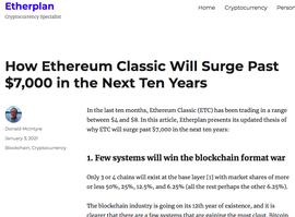 ETC前业务开发经理：ETC将在未来十年超过7000美元_ETC:BCOIN价格