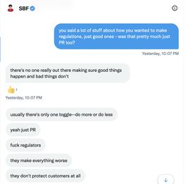 SBF推特私信：后悔宣布FTX破产，仍在努力筹资_SBF:SUSHI