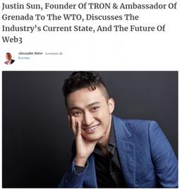 孙宇晨接受《福布斯》专访：波场的目标不再是以太坊而是数亿用户_区块链:web3.0币种在中国合法吗