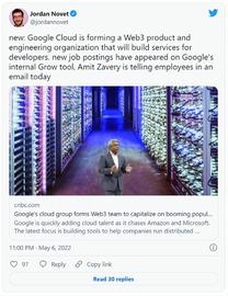谷歌云在加密浪潮的推动下创建了Web3团队_WEB:coinweb一键跟单