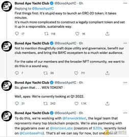 金色前哨 | NFT 项目 Bored Ape Yacht Club 拟于 2022 年第一季度推出代币 或进军DeFi_Stella:stellar