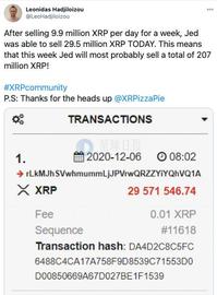 Jed McCaleb暂停抛售XRP，或受Ripple诉讼影响_POL:XRP