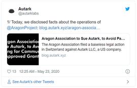 DAO法律战，Aragon被他儿子告上了法庭_aragon:PARAGON币