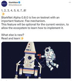 StarkNet在测试网上线Alpha 0.8.0版本，首次展示费用机制_STA:LayerAI