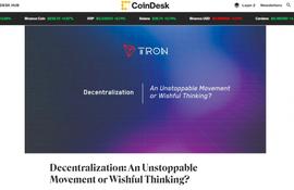 CoinDesk评波场去中心化进程：让人们看到互联网的未来_区块链:tron