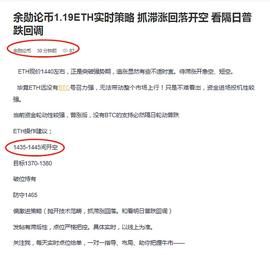 余勋论币 1.19ETH盈利通知 超短线45个点_BTC:ETHER币