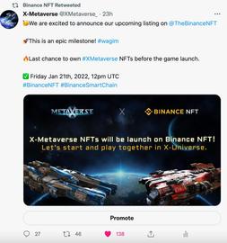 X-Metaverse Tesseract 创世NFT即将上线币安NFT平台_NFT:Metaverse Index