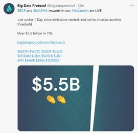 上线1天TVL突破55亿美元，Big Data Protocol（BDP）究竟是什么？_ROT:bitprotocol