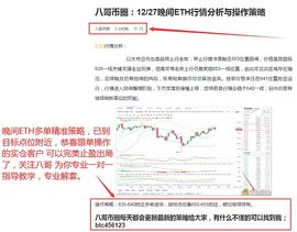 八哥币圈：12/27晚间ETH多单策略 恭喜实仓客户完美获利10个点_BTC:QBTC币