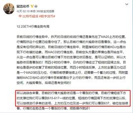 宸浩论币 以太坊短线拉升触碰压力回调 趋势不变回调继续看涨_XCH:Safe Exchange Coin