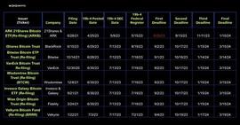 现在有哪些BTC现货ETF申请？获批时间线和截止日期如何_ETF:BIT