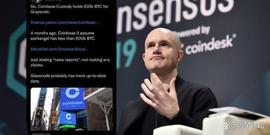 CZ遭打脸删文！质疑GBTC、Coinbase储备，CEO：我们有200万比特币_COI:COIN