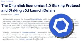 Chainlink 第一波12月7日上线以太坊，最多质押7000颗LINK_NLINK:BTC