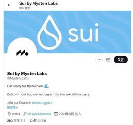 顶级一级项目公链Sui，币安、a16z cryptoa16 领投！_SUI:ENT