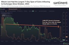 比特币「BTC」：大量代币流入交易所表明卖压反弹_BTC:ANT
