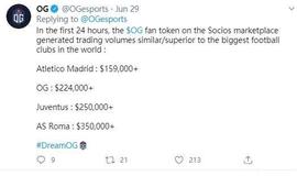 OG粉丝代币开放交易，首日交易量比肩尤文图斯_SOC:TOKE